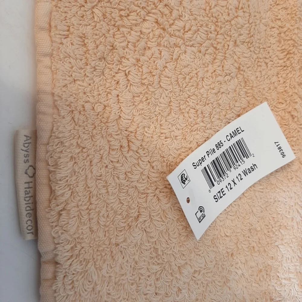 **Abyss and Habidecor Super Pile Washcloths Set of 2 Camel